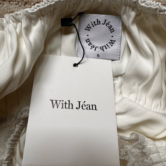 NWT With Jean Remi Milkmaid Top Off Shoulder Crop Top White Size Large - Picture 11 of 16